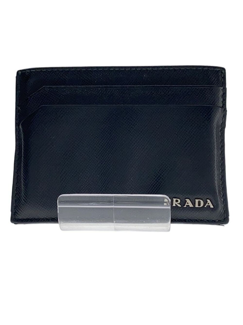 Prada Card Case Wallet Leather Black
